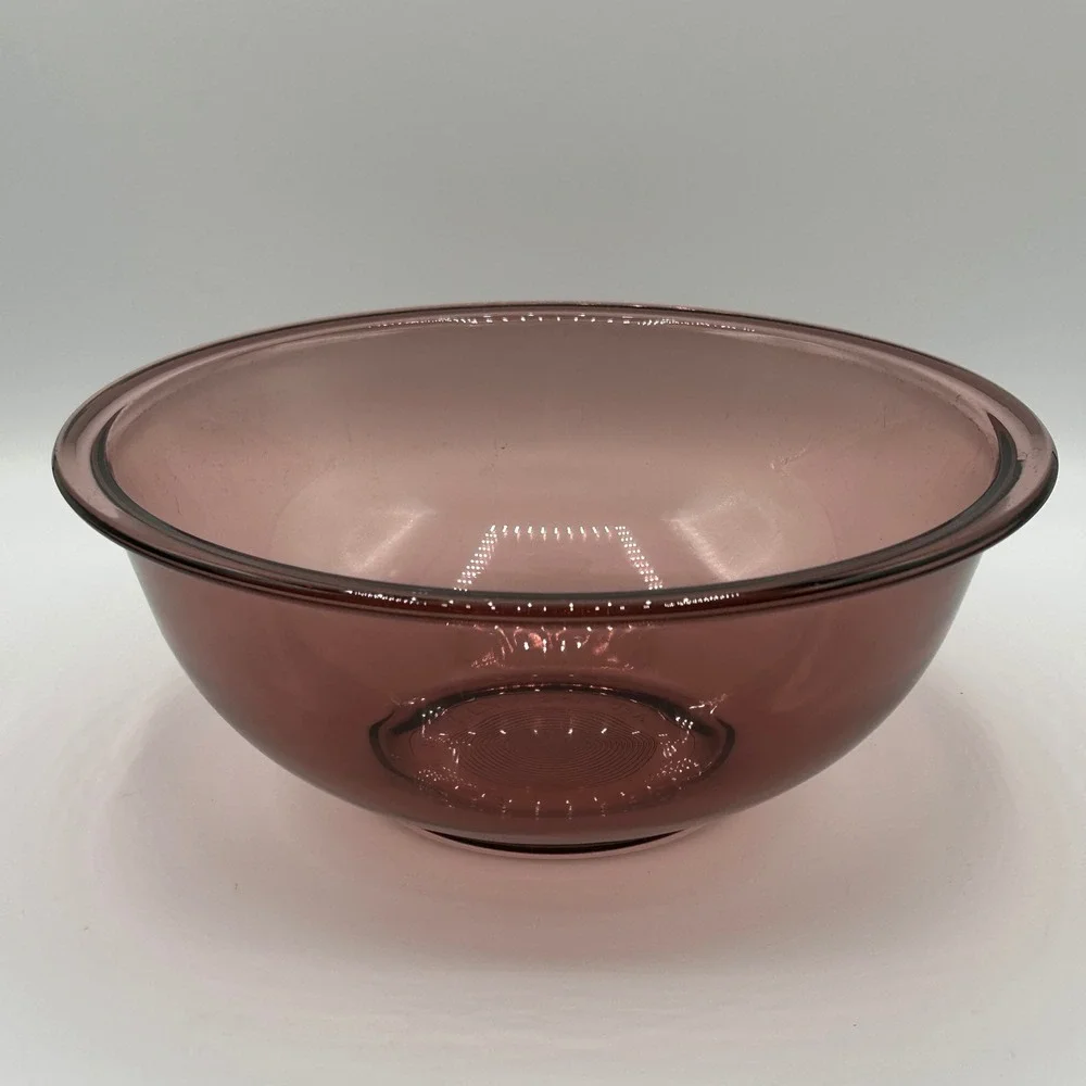 Vintage Pyrex Cranberry Glass Mixing Bowl‎ 2.5L #325 USA Made Kitchen